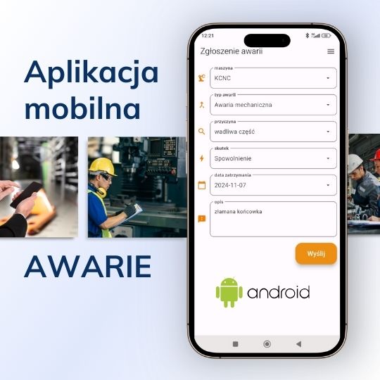 Aplikacja Awarie - służąca do komunikacji z modułem Maszyny systemu Modus ERP